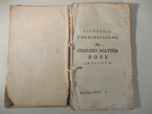 Secularia torricelliana; Georgii Mathiae Bosae secularia torricelliana oratio